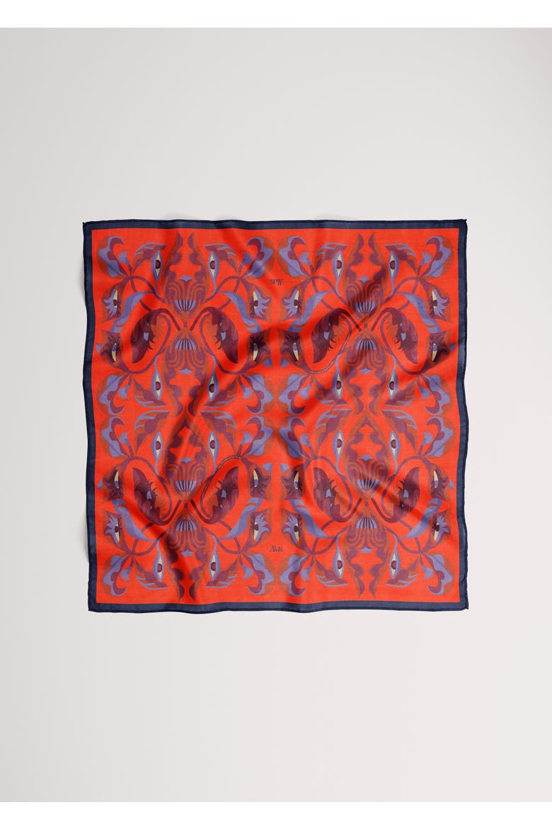 Medium Pure Silk Patterned Scarf, Main, color, Print 'I Bloom You'
