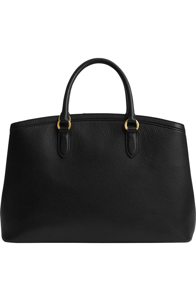 COACH Refined Pebble Leather Tote, Alternate, color, Black