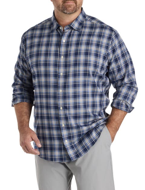 Big & Tall Plaid Tech Twill Sport Shirt
