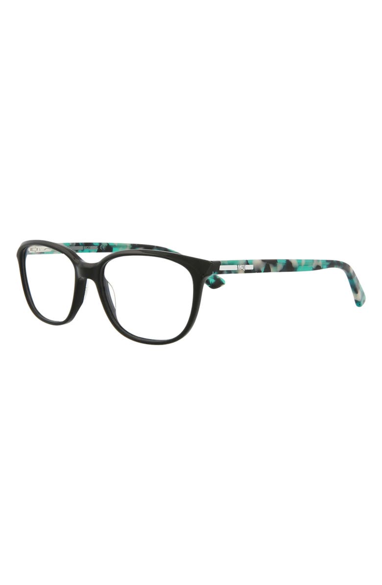 MCQ 51mm Core Square Optical Glasses, Alternate, color, Black Avana Transparent