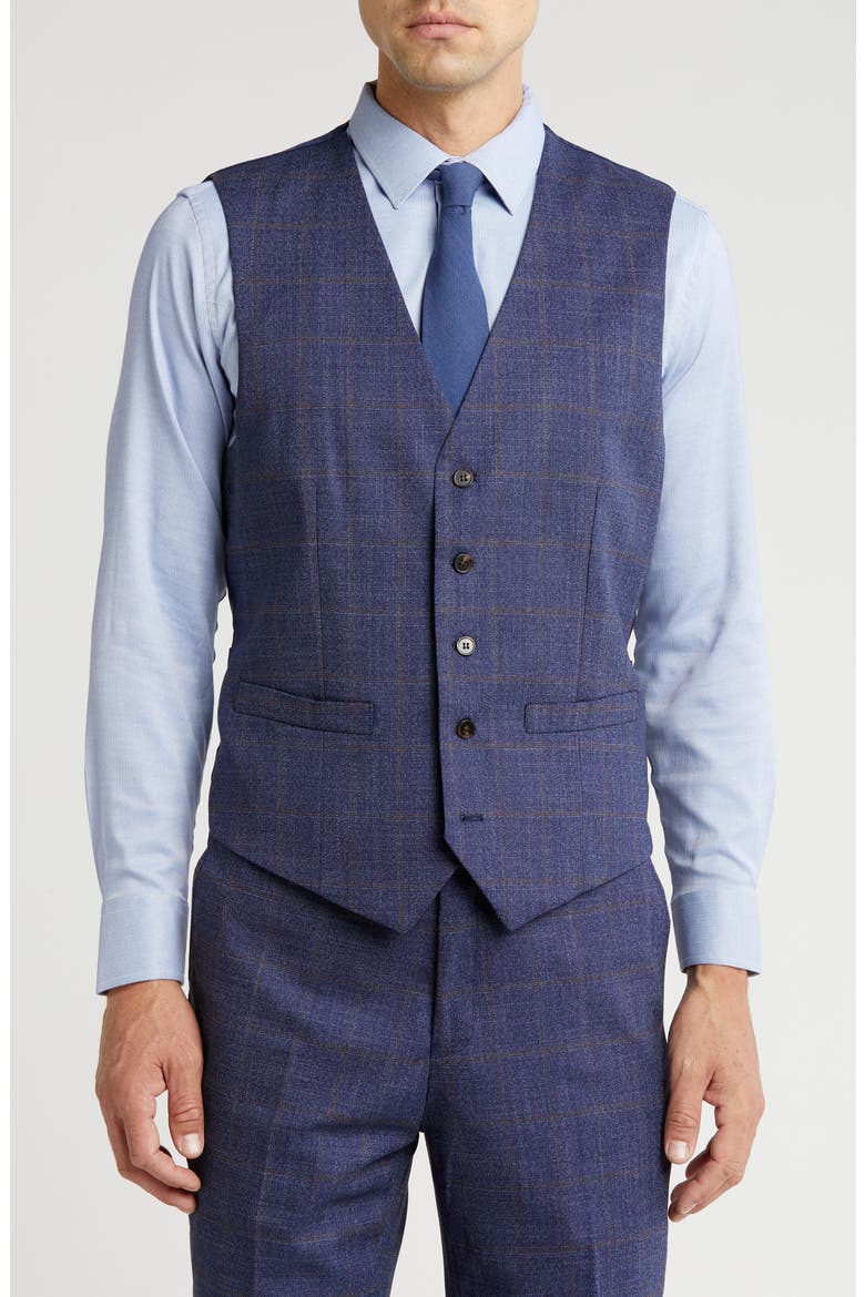 Slim Fit 3-Piece Blue Check Suit, Alternate, color, BLUE