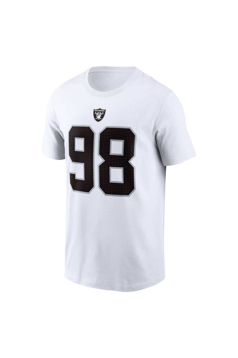 Men's Nike Maxx Crosby White Las Vegas Raiders Player Name & Number T-Shirt, Alternate, color, White
