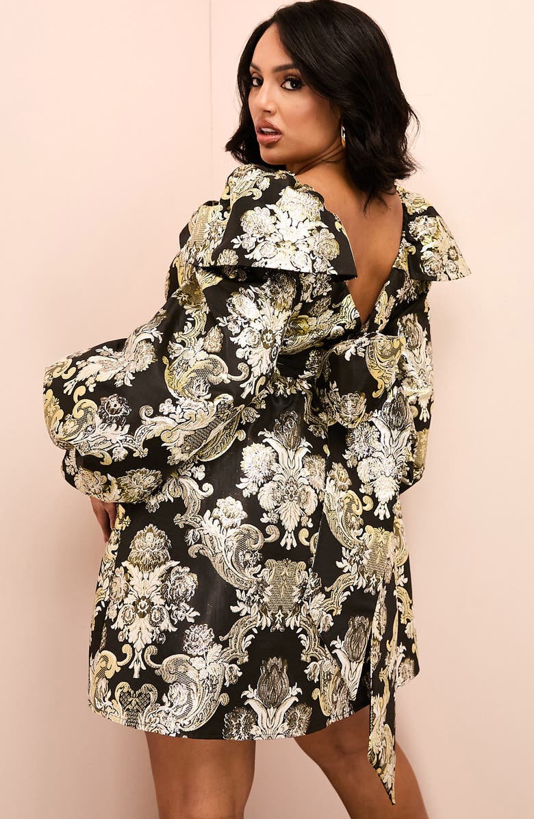 ASOS DESIGN Paisley Puff Sleeve Babydoll Minidress, Alternate, color,