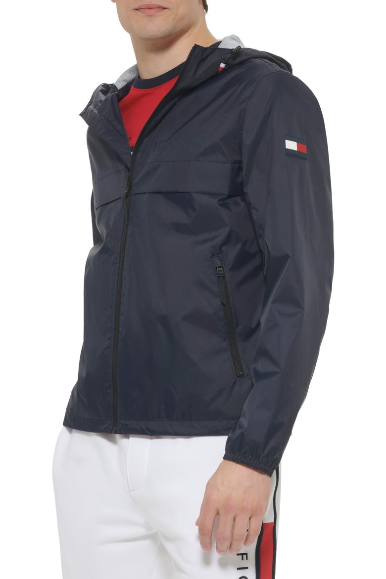 Hooded Rain Slicker, Alternate, color, NAVY