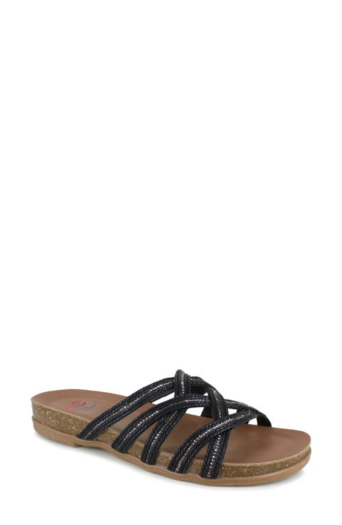 National Comfort Pontevedra Slide Sandal In Black Fabric