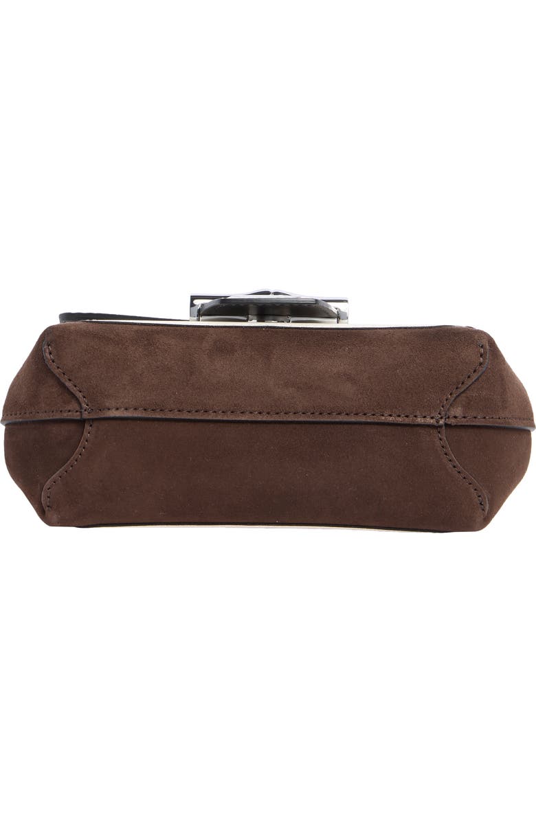 Longchamp Roseau Croc Embossed Small Crossbody Bag, Alternate, color, Ebony