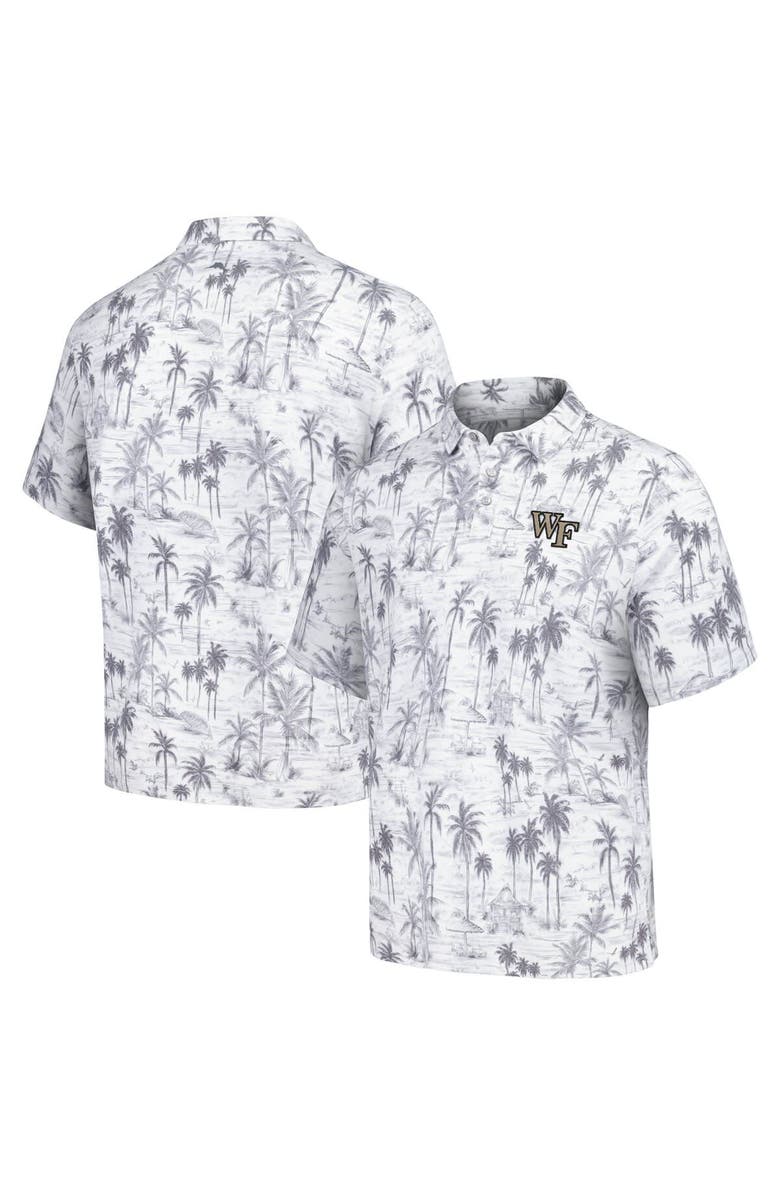 Tommy Bahama Men's Tommy Bahama Gray Wake Forest Demon Deacons Sport Cabana Shores IslandZone Tri-Blend Polo, Main, color,