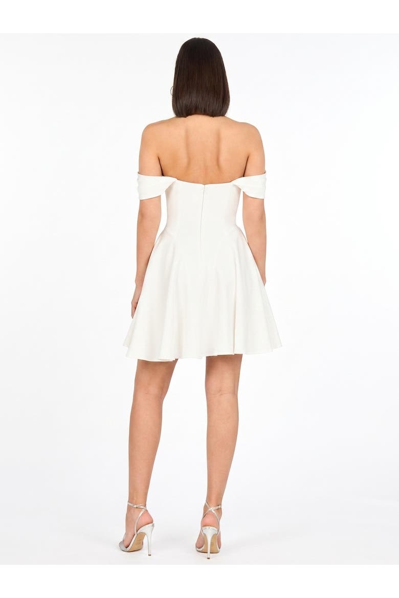 Beaded Faux-Wrap V-Neck Bridal Gown, Alternate, color, Ivory