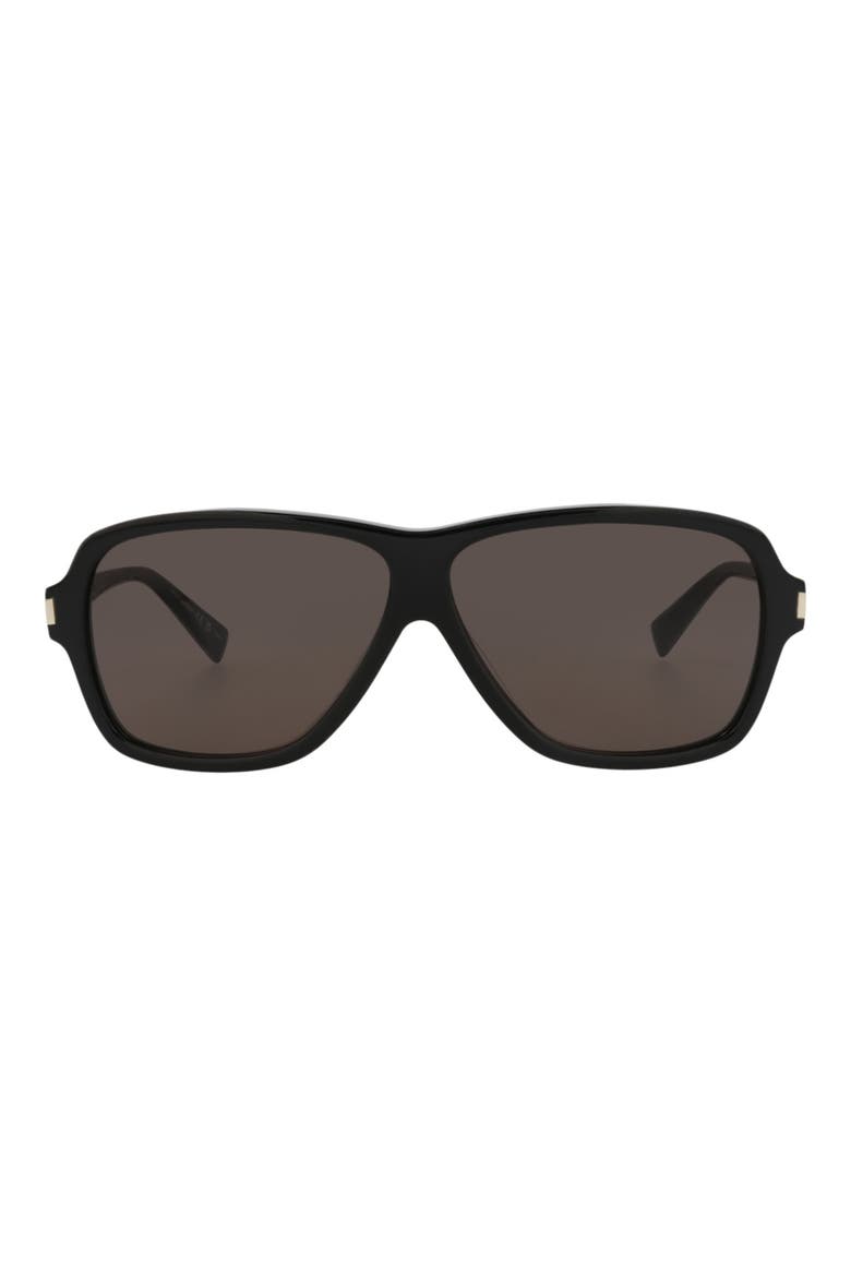 62mm Aviator Sunglasses, Main, color, BLACK BLACK BLACK