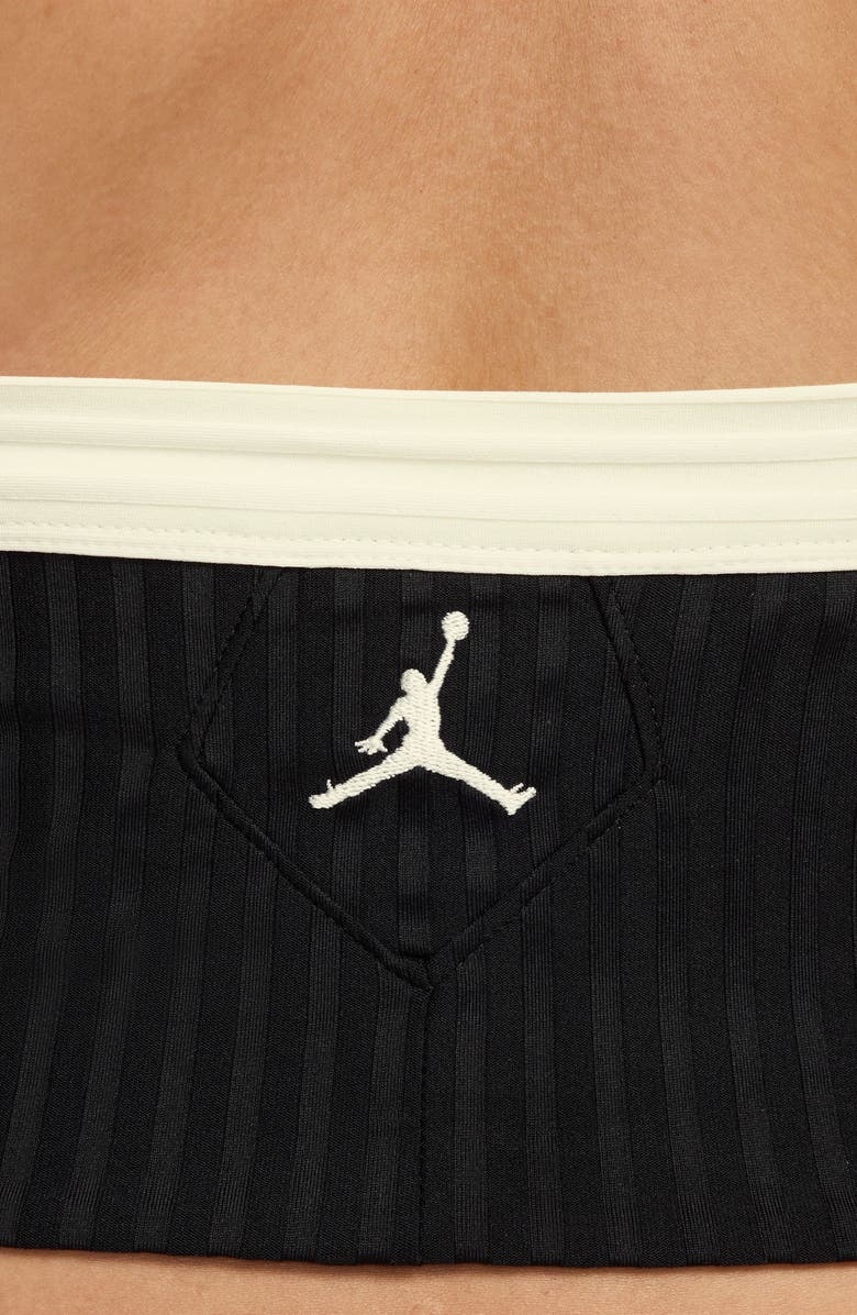 Jordan Flight Poolside Rib Crop Halter Top, Alternate, color, Black/ Sail/ Sail