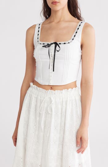 BLU PEPPER BLU PEPPER FRONT TIE LACE CORSET TANK