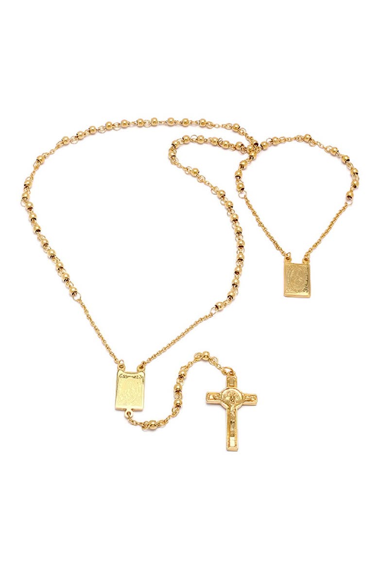 Men's Sacred Heart 18k Gold Plated Pendant Necklace, Alternate, color, YELLOW