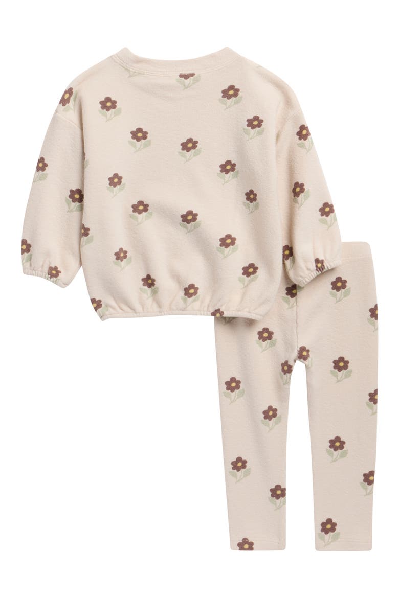 Floral Print Long Sleeve Stretch Cotton T-Shirt & Joggers Set, Alternate, color, PETAL