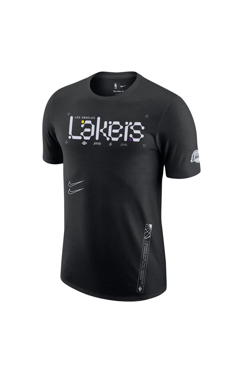 Nike Men's Nike Black Los Angeles Lakers Courtside Air Traffic Control Max90 T-Shirt, Alternate, color, 