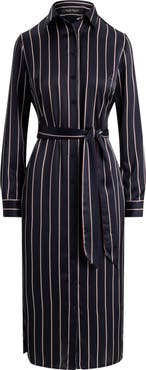 Lauren Ralph Lauren Fayella Stripe Long Sleeve Midi Shirtdress