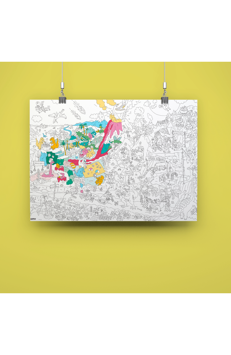 OMY Giant coloring Poster Dino, Alternate, color, Yellow