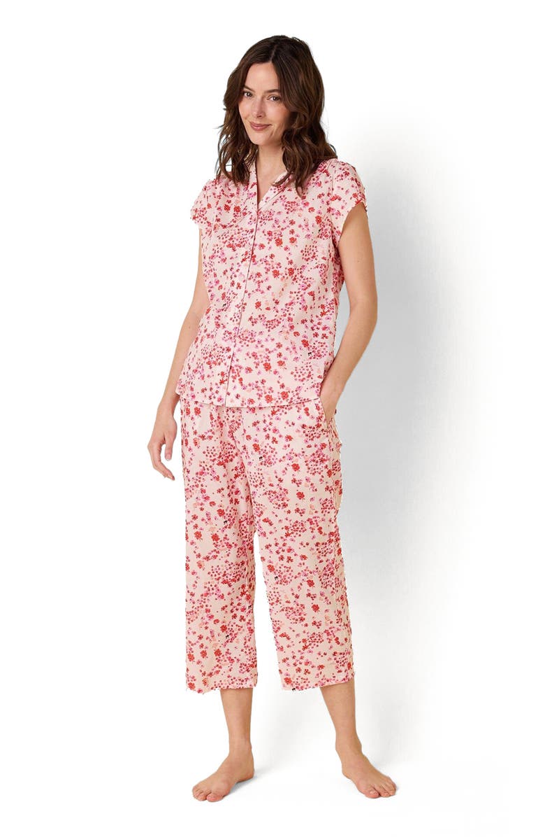 The Cat's Pajamas Voile Capri Set, Main, color, Petite Rosette