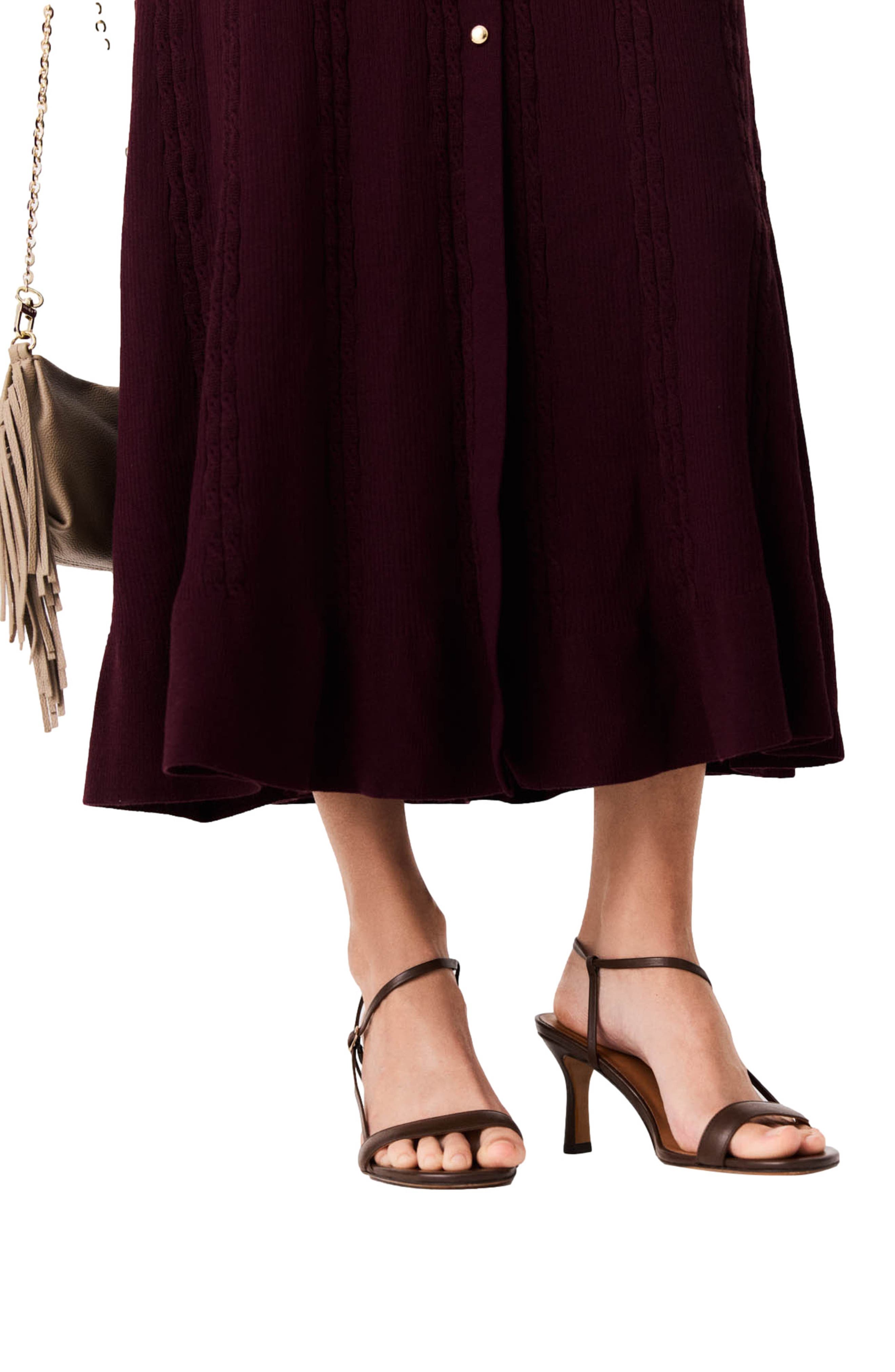 Strappy leather sandals, Alternate, color, Brown