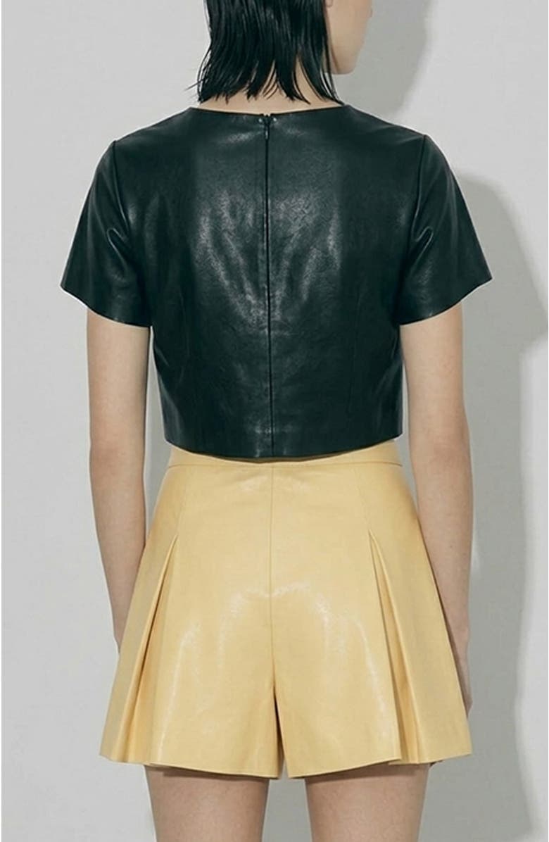 AS by DF Beck Upcycled Leather Tee, Alternate, color, Black