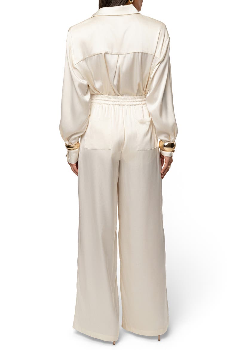 Island Ease Satin Shirt, Alternate, color, IVORY