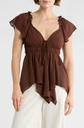 NSR Flutter Sleeve Chiffon Top