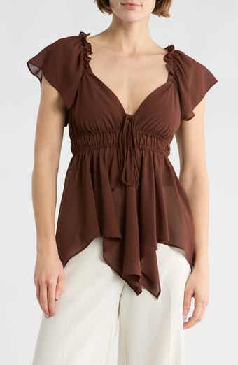 NSR Flutter Sleeve Chiffon Top