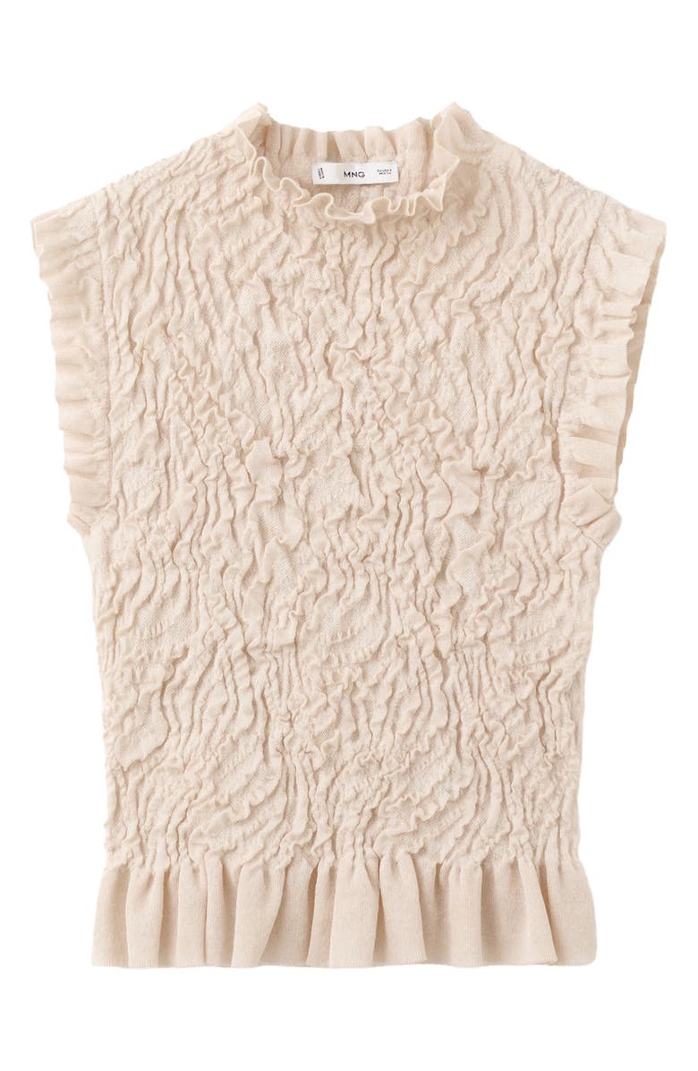 MANGO Textured Sleeveless Top, Alternate, color, Ecru