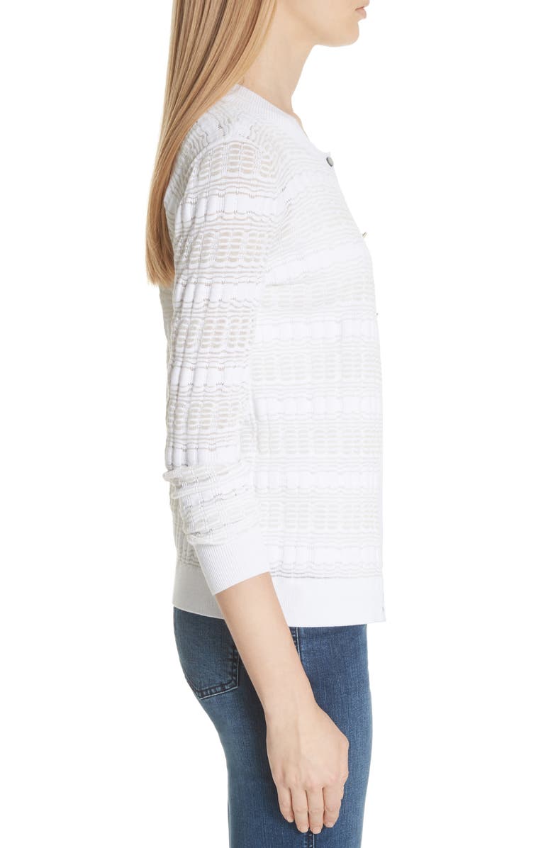 St. John Collection Monica Sheer Knit Cardigan, Alternate, color, 