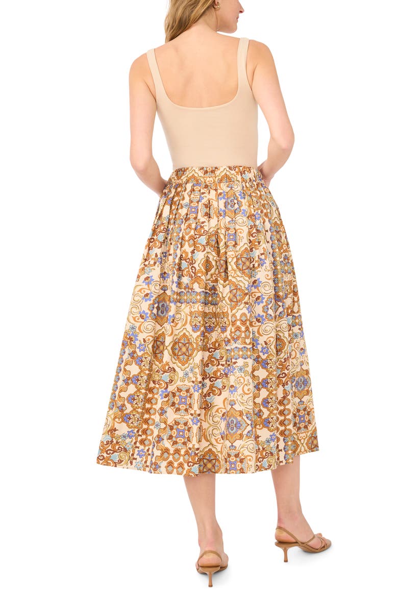 Bandana Print Cotton Midi Skirt, Alternate, color, EMPERADOR