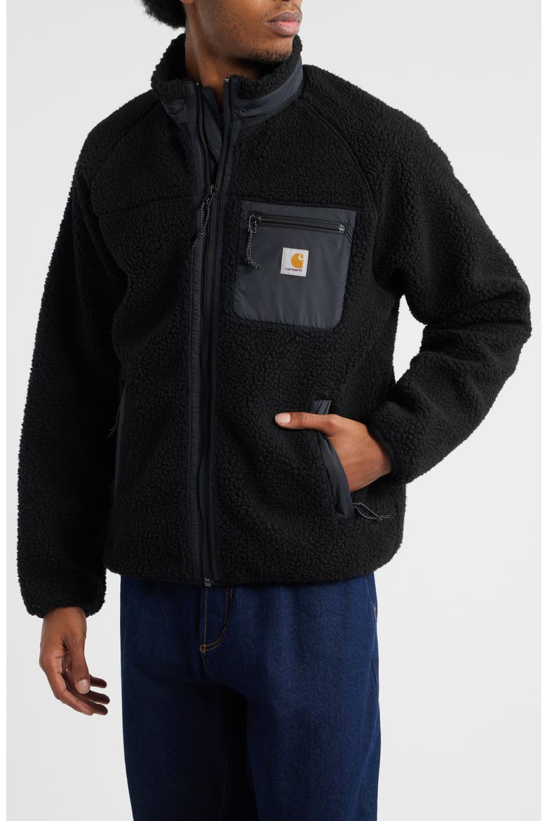 Prentis Fleece Zip Jacket, Alternate, color, BLACK