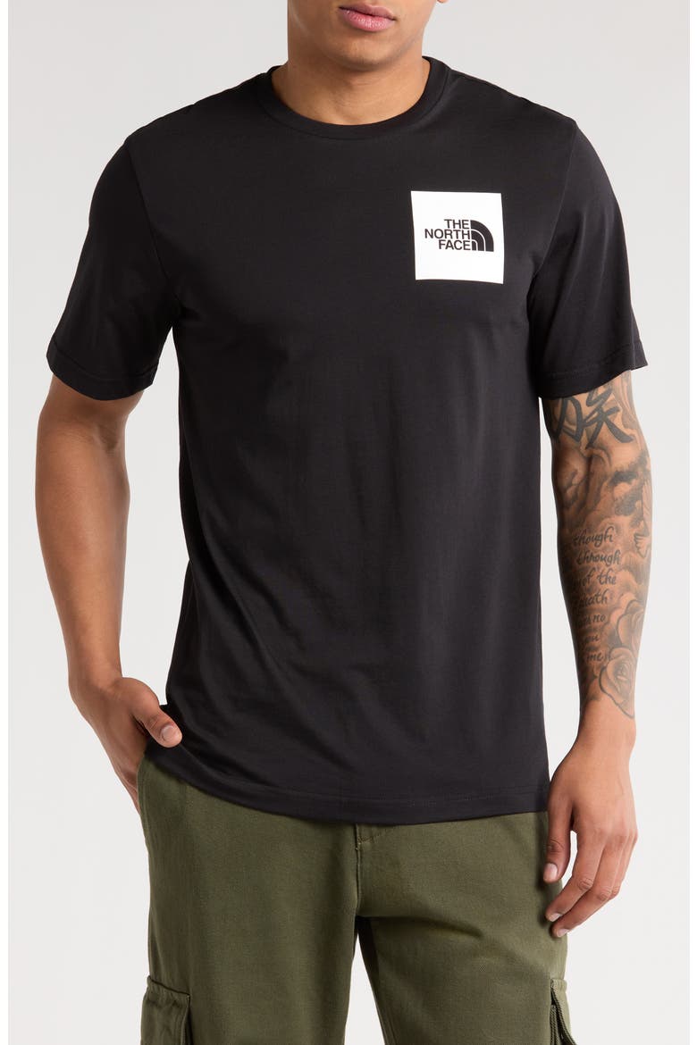 Fine Cotton Blend Logo Graphic T-Shirt, Main, color, TNF BLACK