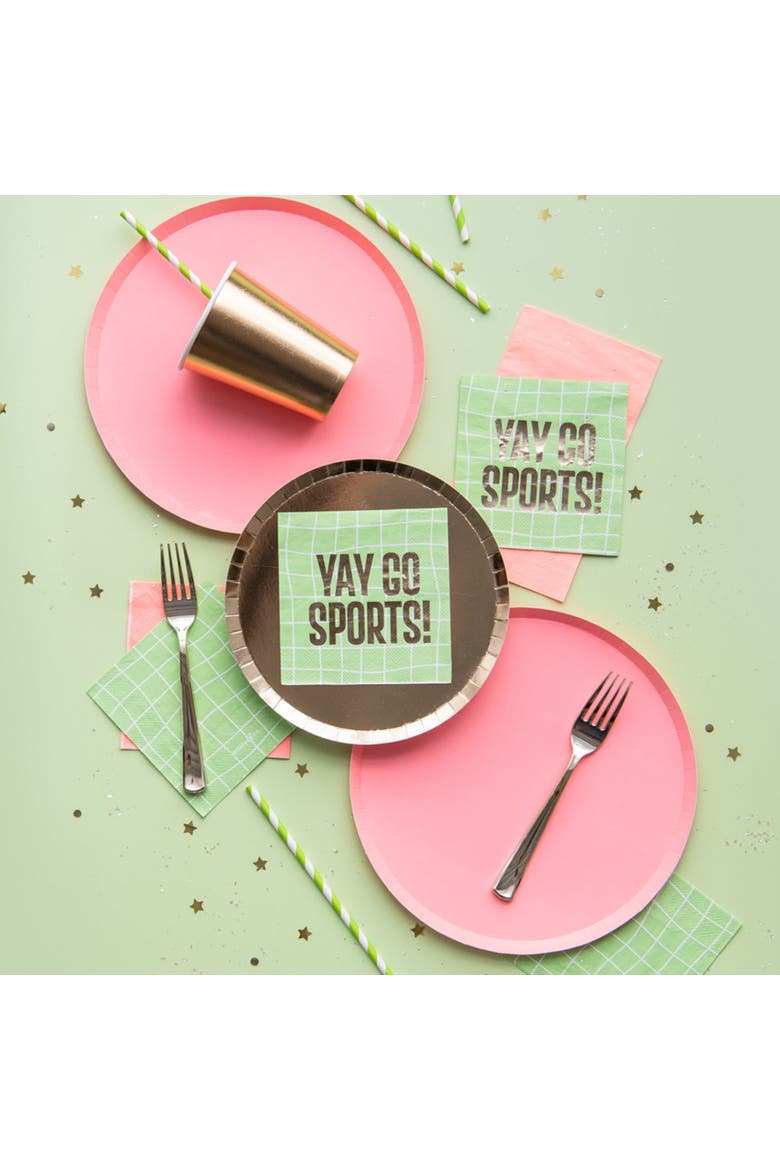 Sports Themed Cocktail Napkins, Alternate, color, Yay Go Sports