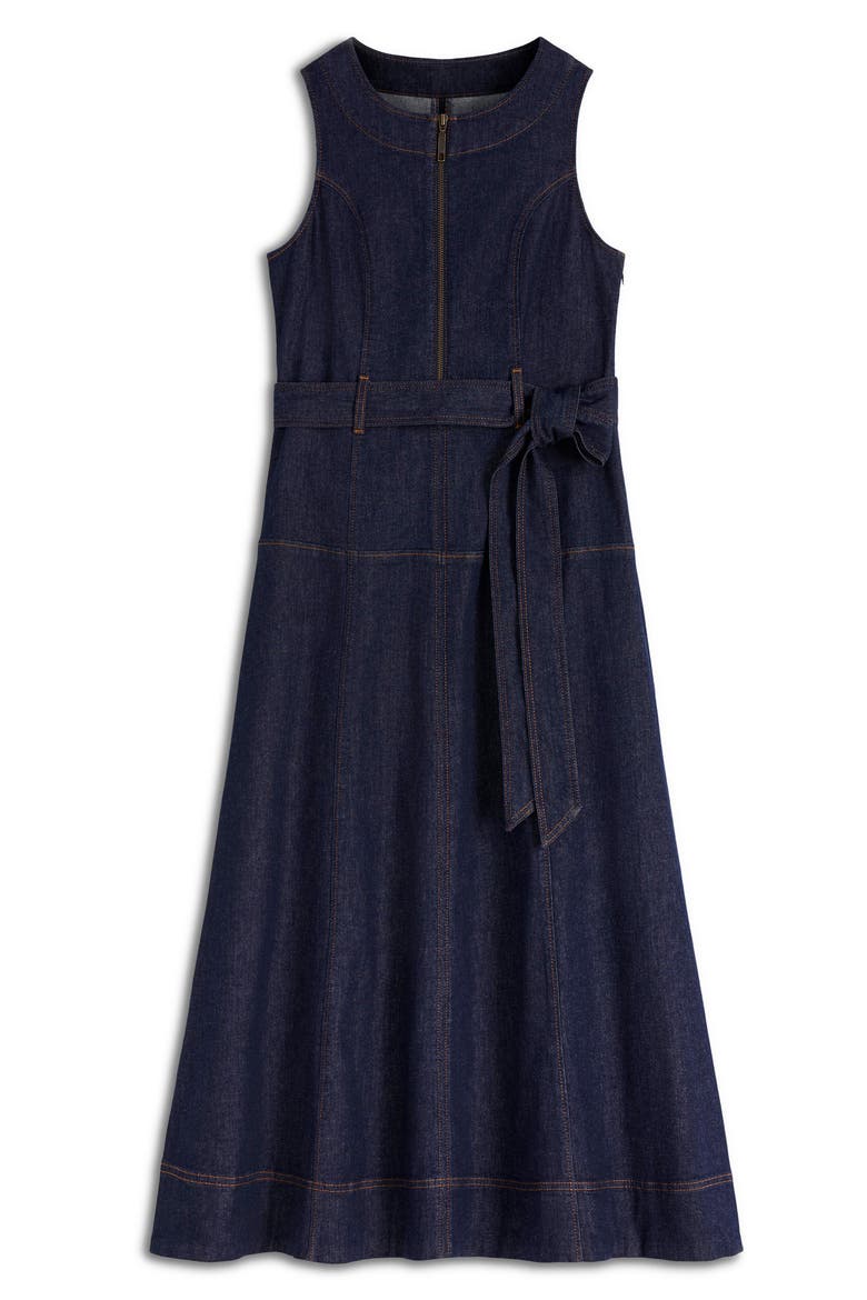 Sleeveless Zip Denim Dress, Alternate, color, INDIGO WASH