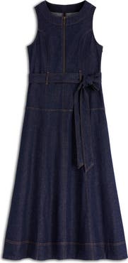 Boden Sleeveless Zip Denim Dress