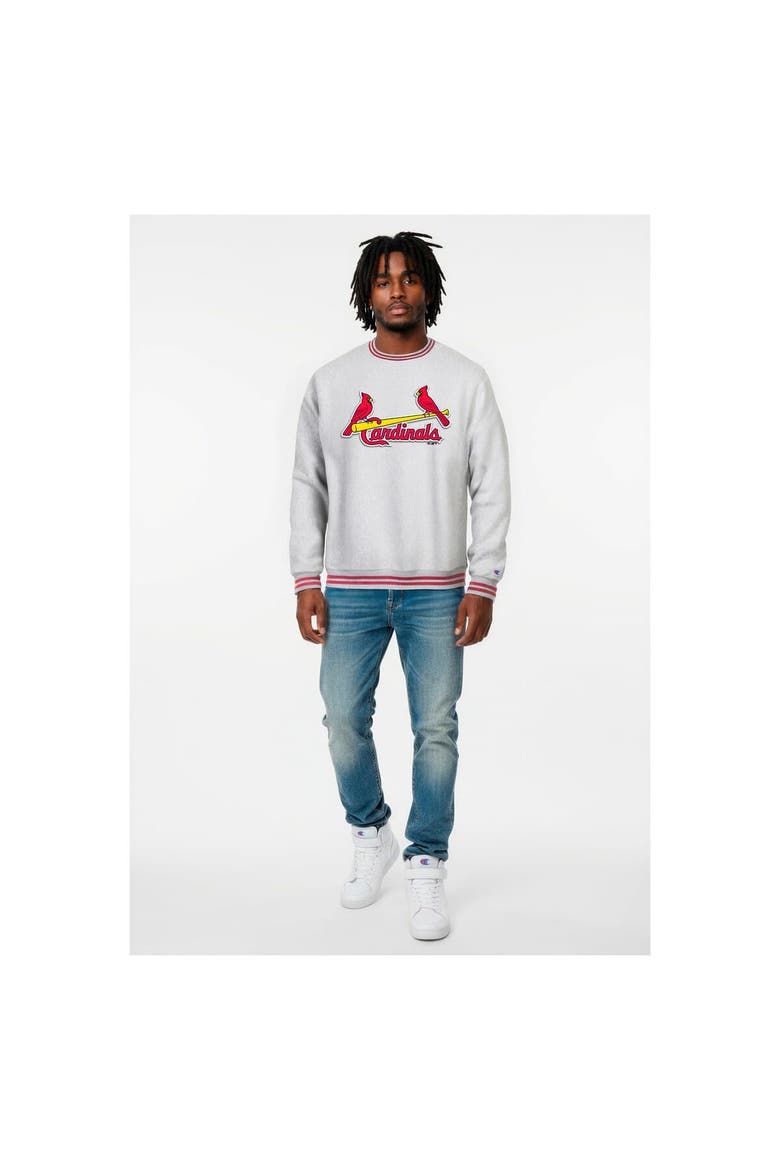 Men's Champion Heather Gray St. Louis Cardinals Reverse Weave Sweatshirt, Main, color, Heather Gray