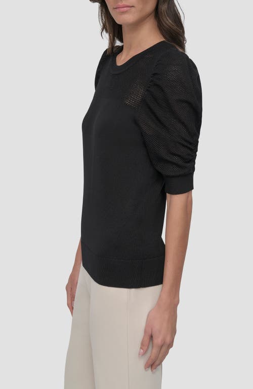 Shop Dkny Puff Sleeve Sweater In Black