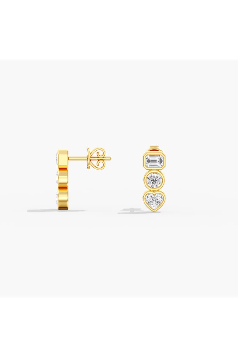 Multi-Shape Bezel Lab Diamond Studs in 14K Gold, Alternate, color, Yellow Gold