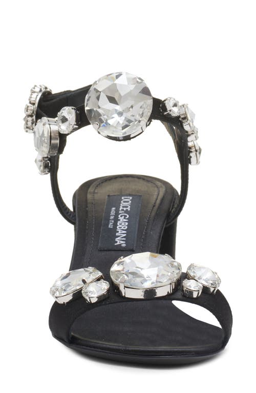 Dolce & Gabbana Satin Sandals With Gemstone Embellishment