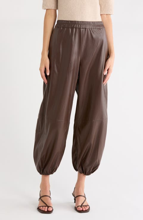 Camryn Faux Leather Joggers