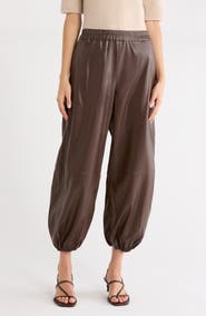 WAYF Camryn Faux Leather Joggers