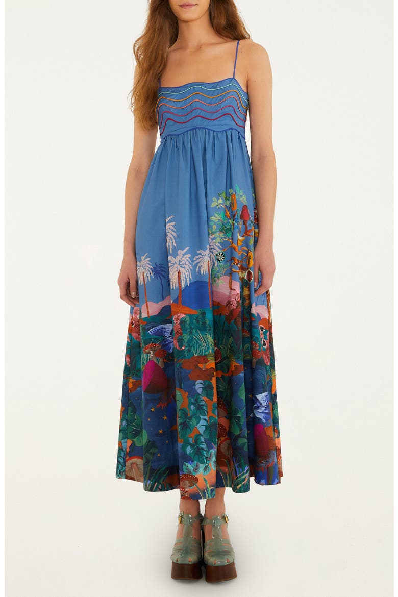 Dream Landscape Sundress, Main, color, BLUE MULTICOLOR