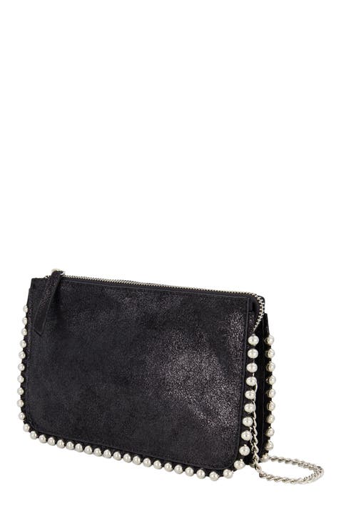 Silver Trimmed Wallet On Chain Clutches Bag