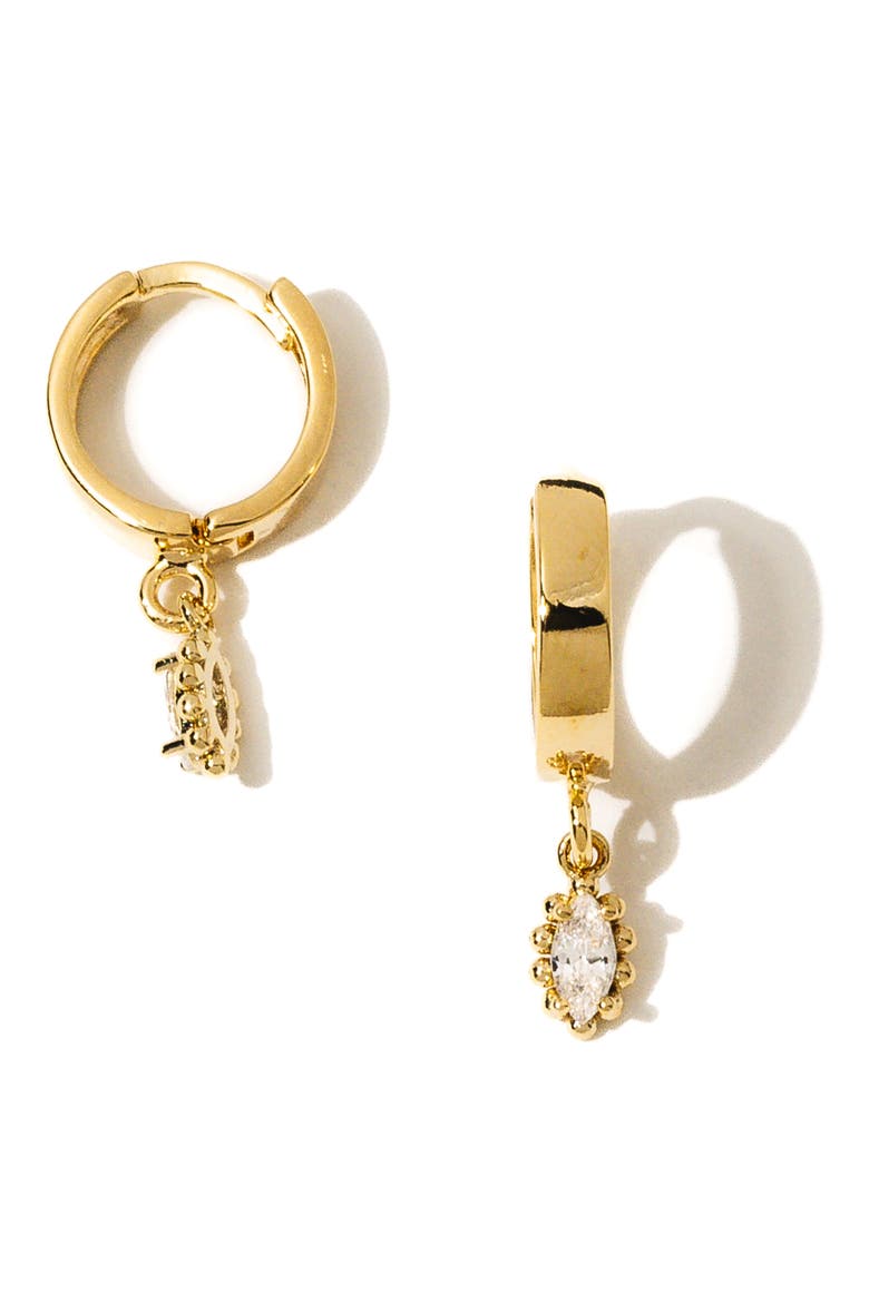 Sophia Drop Huggie Hoop Earrings, Main, color, GOLD