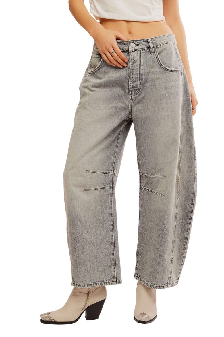 Good Luck Barrel Jeans, Main, color, FALCON GREY