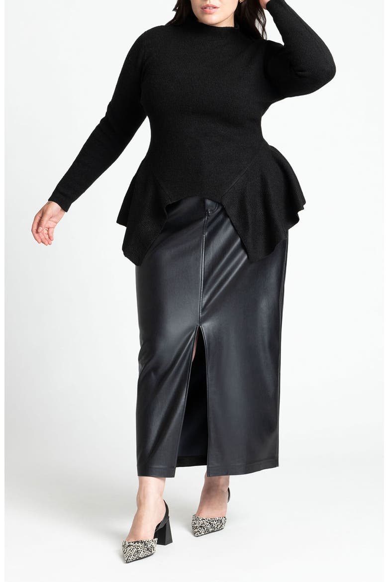 Peplum Sweater, Alternate, color, BLACK ONYX