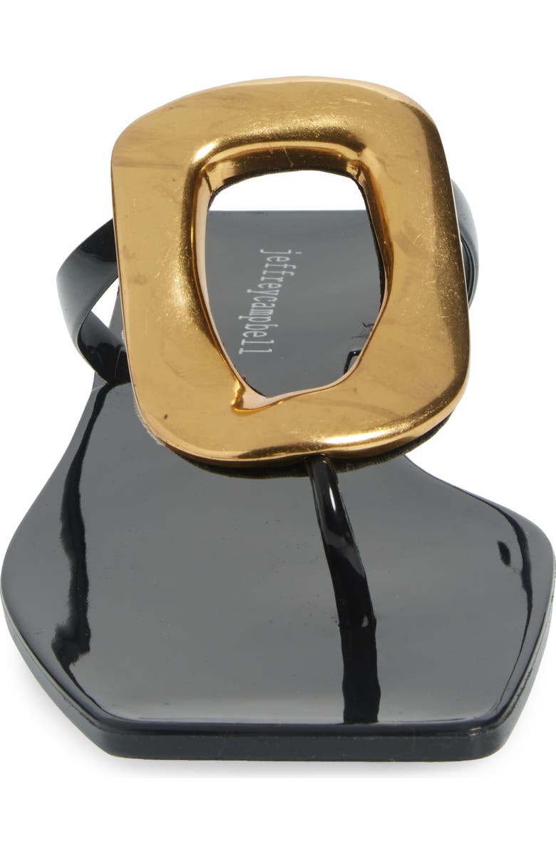 Jeffrey Campbell Linques Flip Flop, Alternate, color, Black Shiny Gold