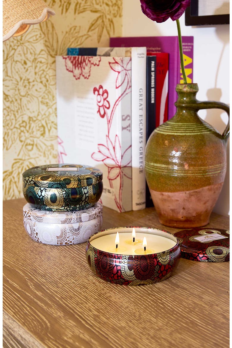 Japonica Set of 3 3-Wick Tin Candles (Limited Edition) (Nordstrom Exclusive) $84 Value, Alternate, color, GREEN/ WHITE/ RED ASSORTED