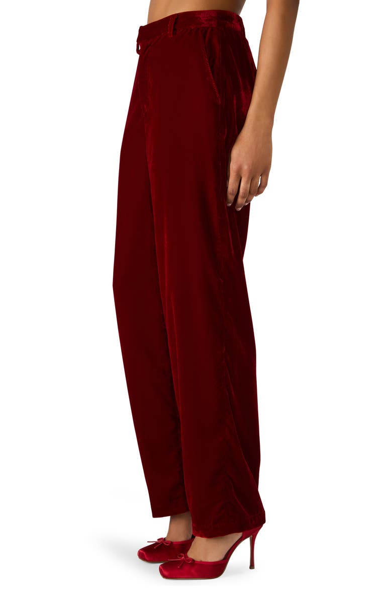 Tonia Velvet Straight Leg Pants, Alternate, color, RED VELVET