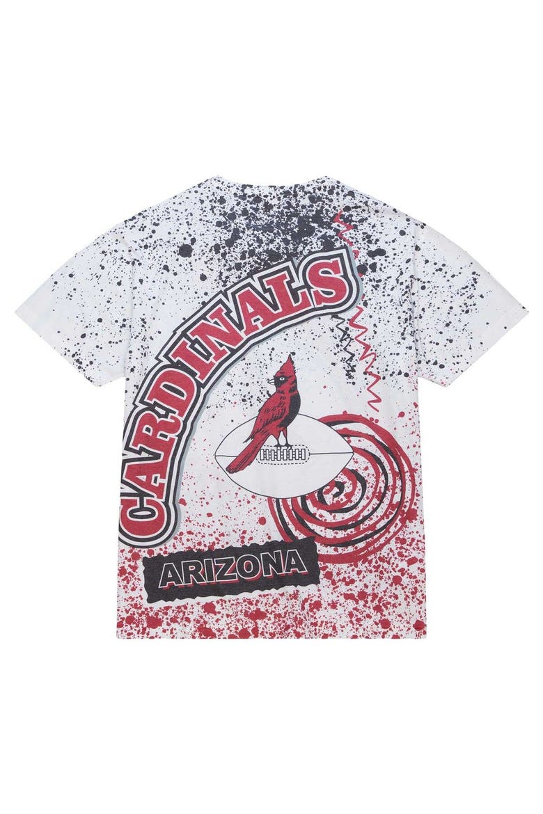 Men's Mitchell & Ness White Arizona Cardinals Team Burst Sublimated T-Shirt, Alternate, color, White