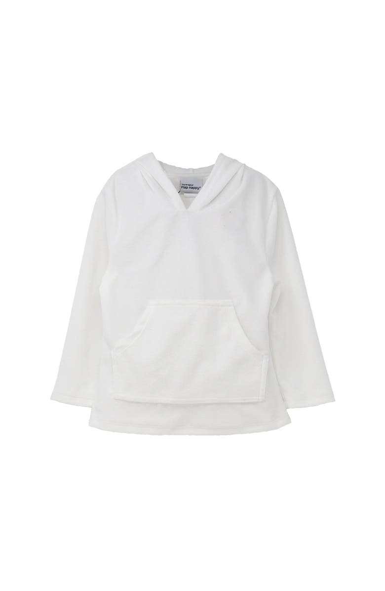 Flap Happy Toddler & Kids UPF 50+ Zuma Terry Beach Hoodie, Main, color, White